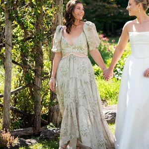 V.Chapman Emma Dress in Sage Tapestry
